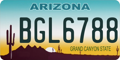 AZ license plate BGL6788