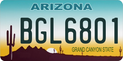 AZ license plate BGL6801