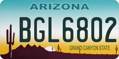 AZ license plate BGL6802
