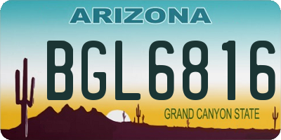 AZ license plate BGL6816