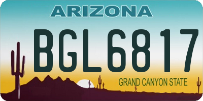 AZ license plate BGL6817