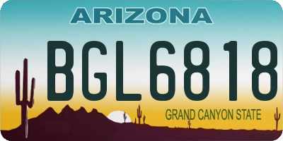AZ license plate BGL6818