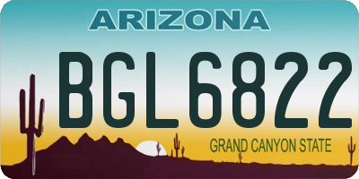 AZ license plate BGL6822
