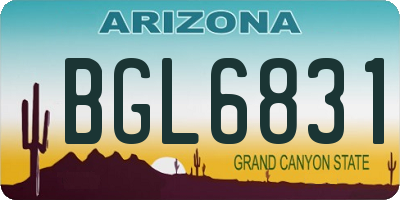 AZ license plate BGL6831