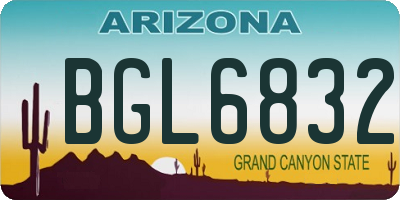 AZ license plate BGL6832