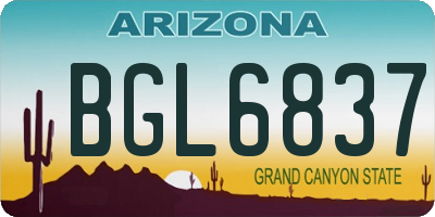 AZ license plate BGL6837