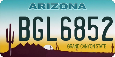 AZ license plate BGL6852