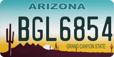 AZ license plate BGL6854