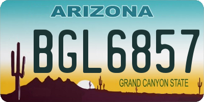 AZ license plate BGL6857