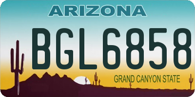 AZ license plate BGL6858
