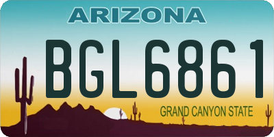 AZ license plate BGL6861
