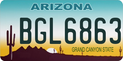 AZ license plate BGL6863