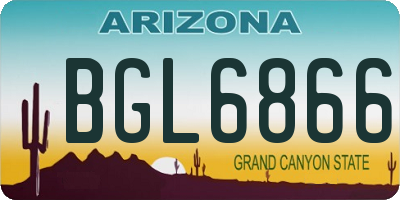AZ license plate BGL6866