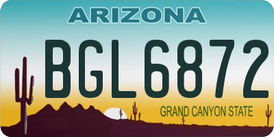 AZ license plate BGL6872