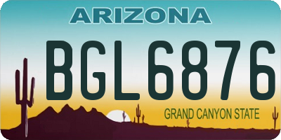 AZ license plate BGL6876