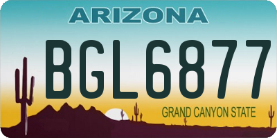 AZ license plate BGL6877