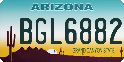 AZ license plate BGL6882
