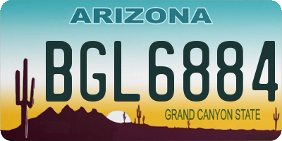AZ license plate BGL6884