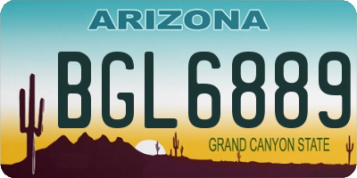 AZ license plate BGL6889