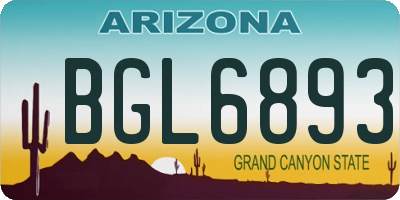 AZ license plate BGL6893