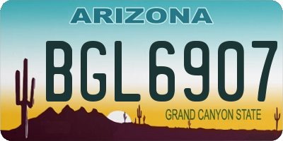 AZ license plate BGL6907