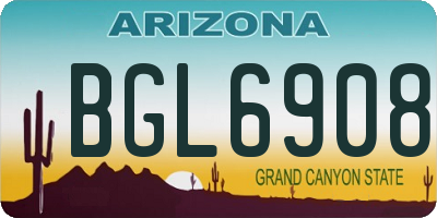 AZ license plate BGL6908