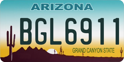 AZ license plate BGL6911