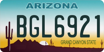 AZ license plate BGL6921