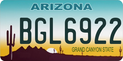 AZ license plate BGL6922