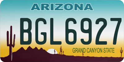 AZ license plate BGL6927