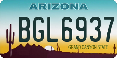 AZ license plate BGL6937