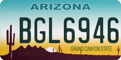 AZ license plate BGL6946