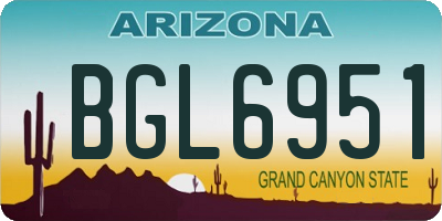 AZ license plate BGL6951
