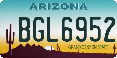 AZ license plate BGL6952