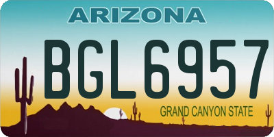 AZ license plate BGL6957