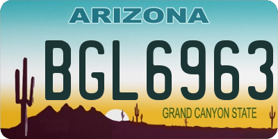 AZ license plate BGL6963