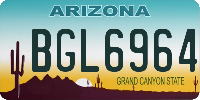AZ license plate BGL6964