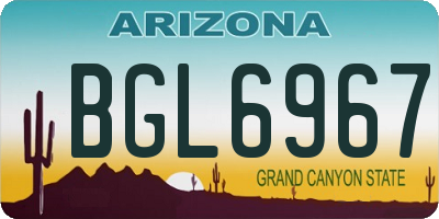 AZ license plate BGL6967