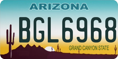 AZ license plate BGL6968