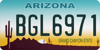 AZ license plate BGL6971