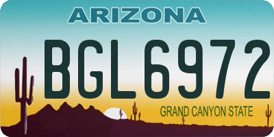 AZ license plate BGL6972