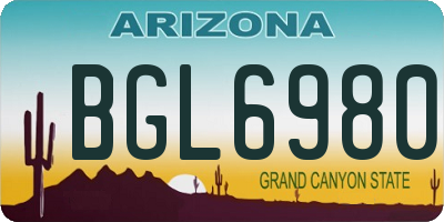 AZ license plate BGL6980