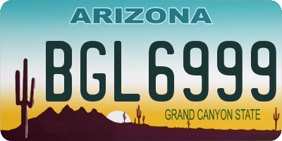 AZ license plate BGL6999