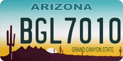 AZ license plate BGL7010