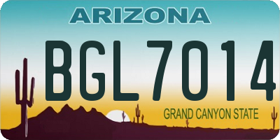 AZ license plate BGL7014