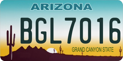 AZ license plate BGL7016