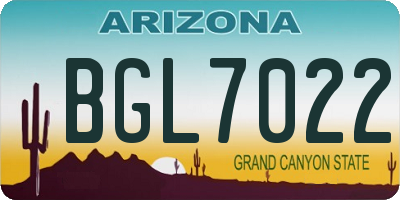 AZ license plate BGL7022