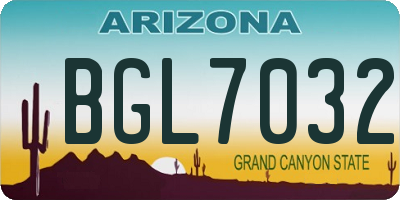 AZ license plate BGL7032