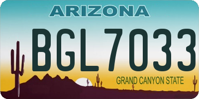 AZ license plate BGL7033
