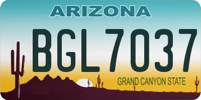 AZ license plate BGL7037